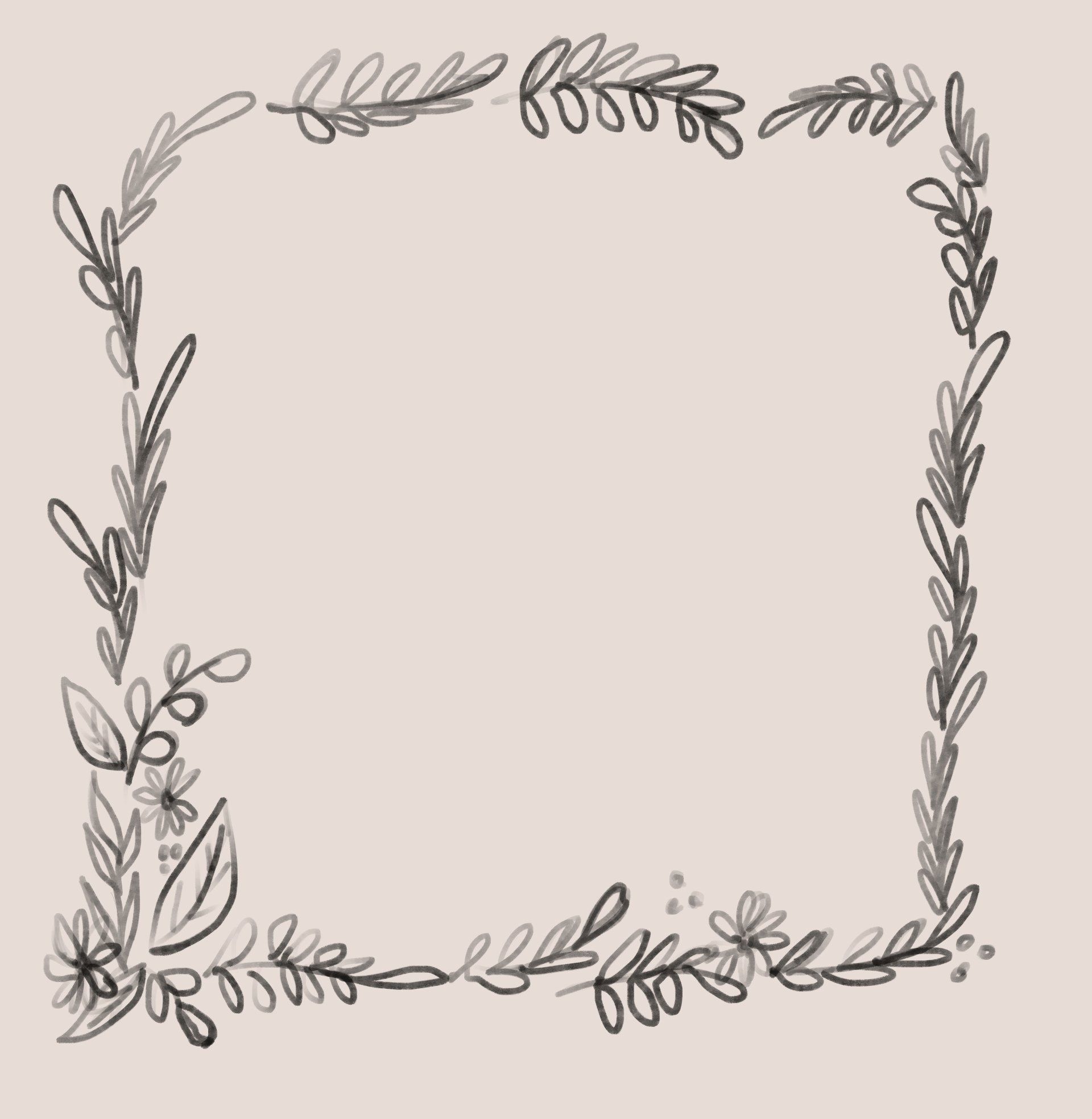 Custom text box with flowers and ferns