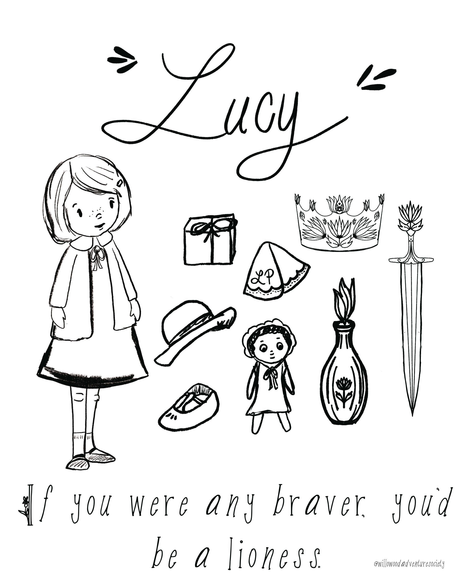 Lucy Pevensie Coloring Page Narnia The Lion The Witch And The Wardrobe Free