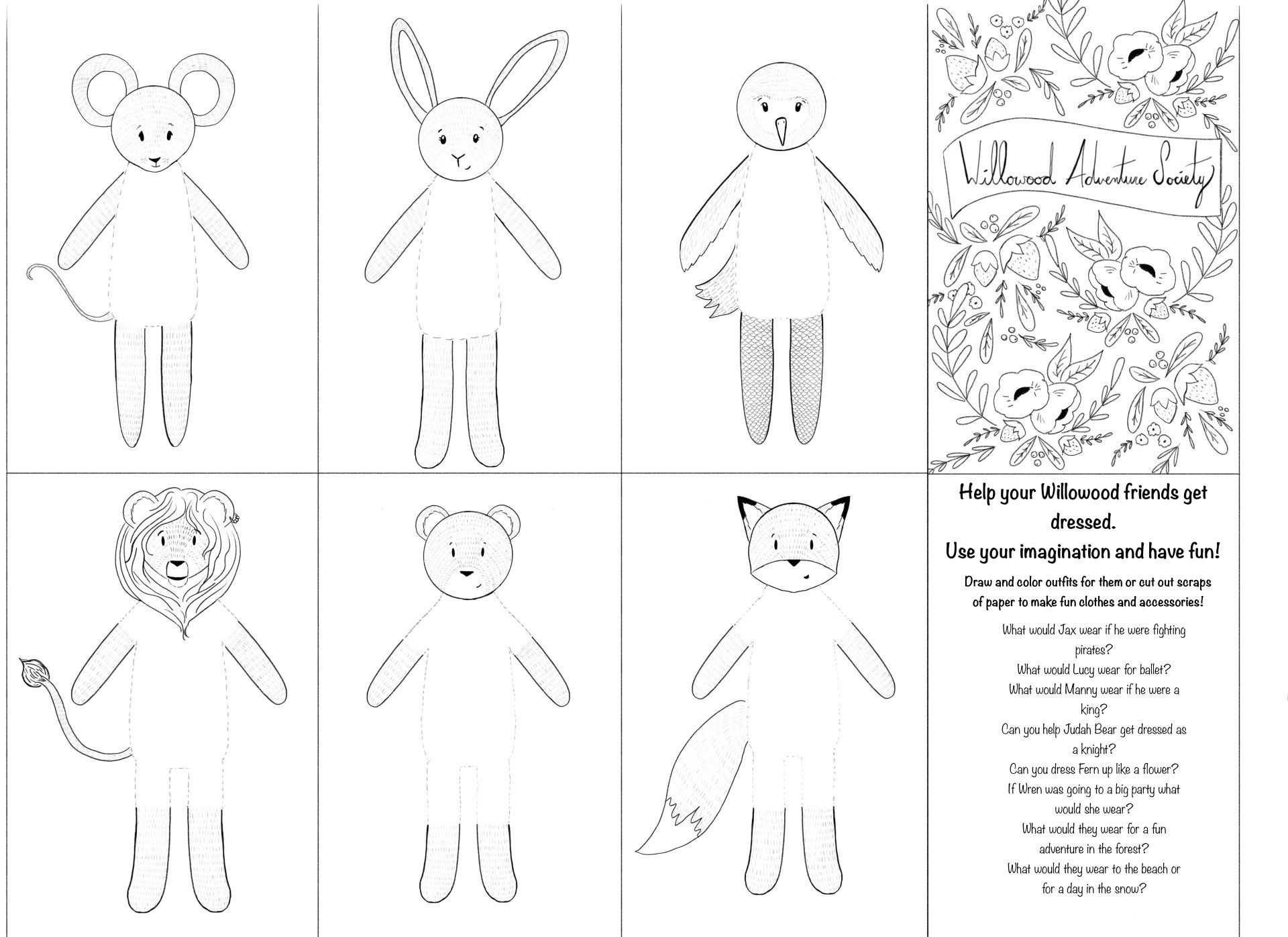 Willowood dress up activity, bunny, mouse, lion, party, beach, pirates