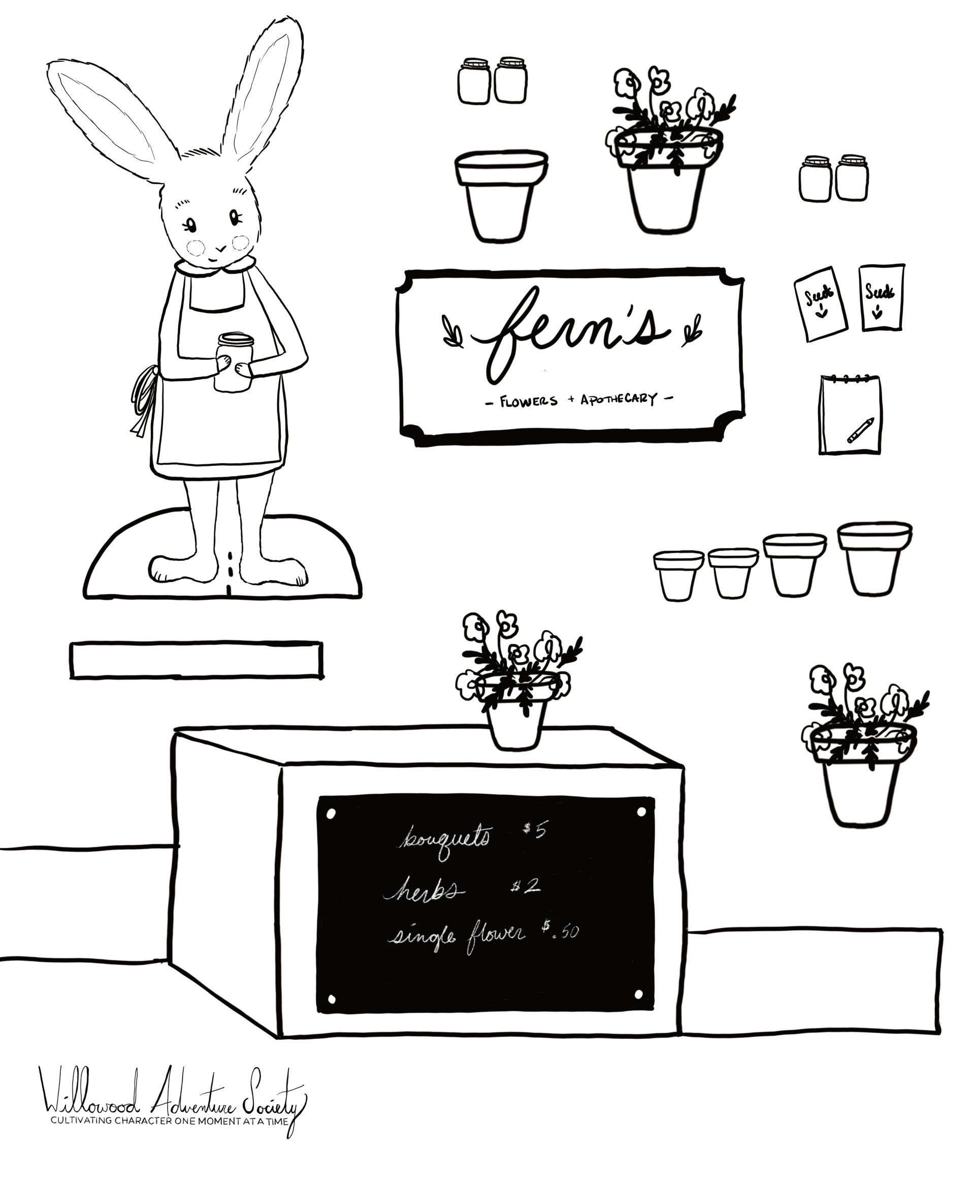 Cute Bunny Florist Free Printable Playset
