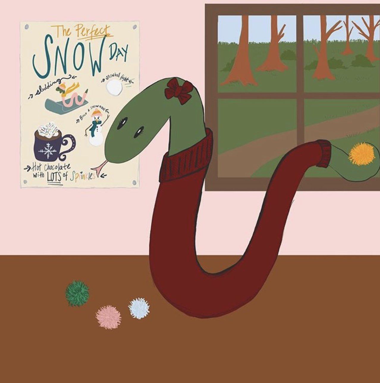 Cute snake, winter, Sammy the snake