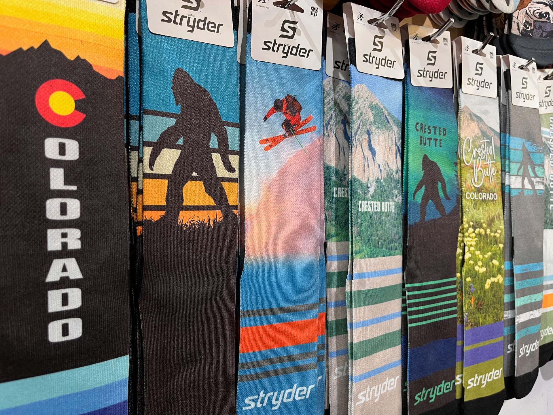 retail display of socks