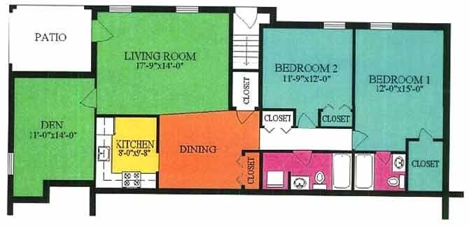 2 Bedroom 2 Bath with Den