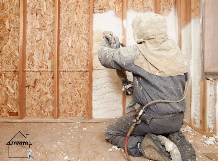 spray foam insulation being applied by a local Lafayette professional