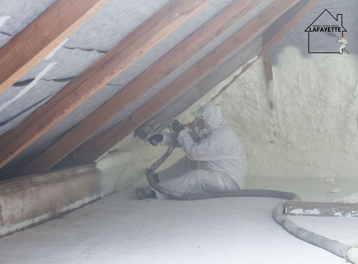 spray foam insulation being installed by Lafayette professional
