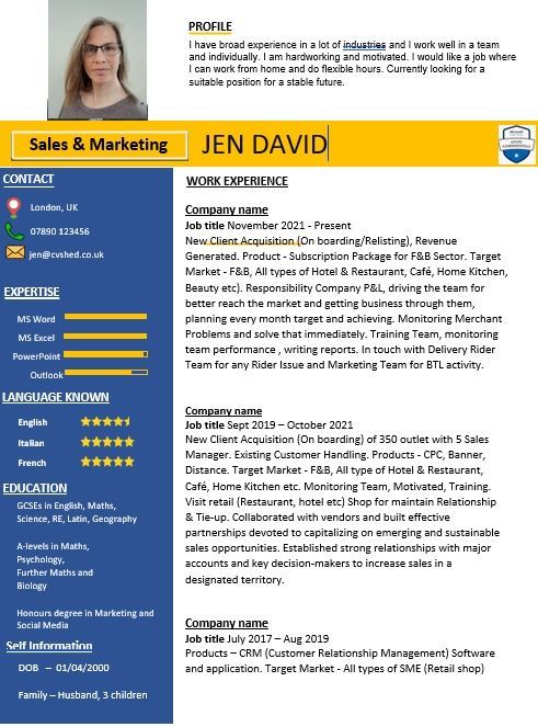 Example of a bad CV
