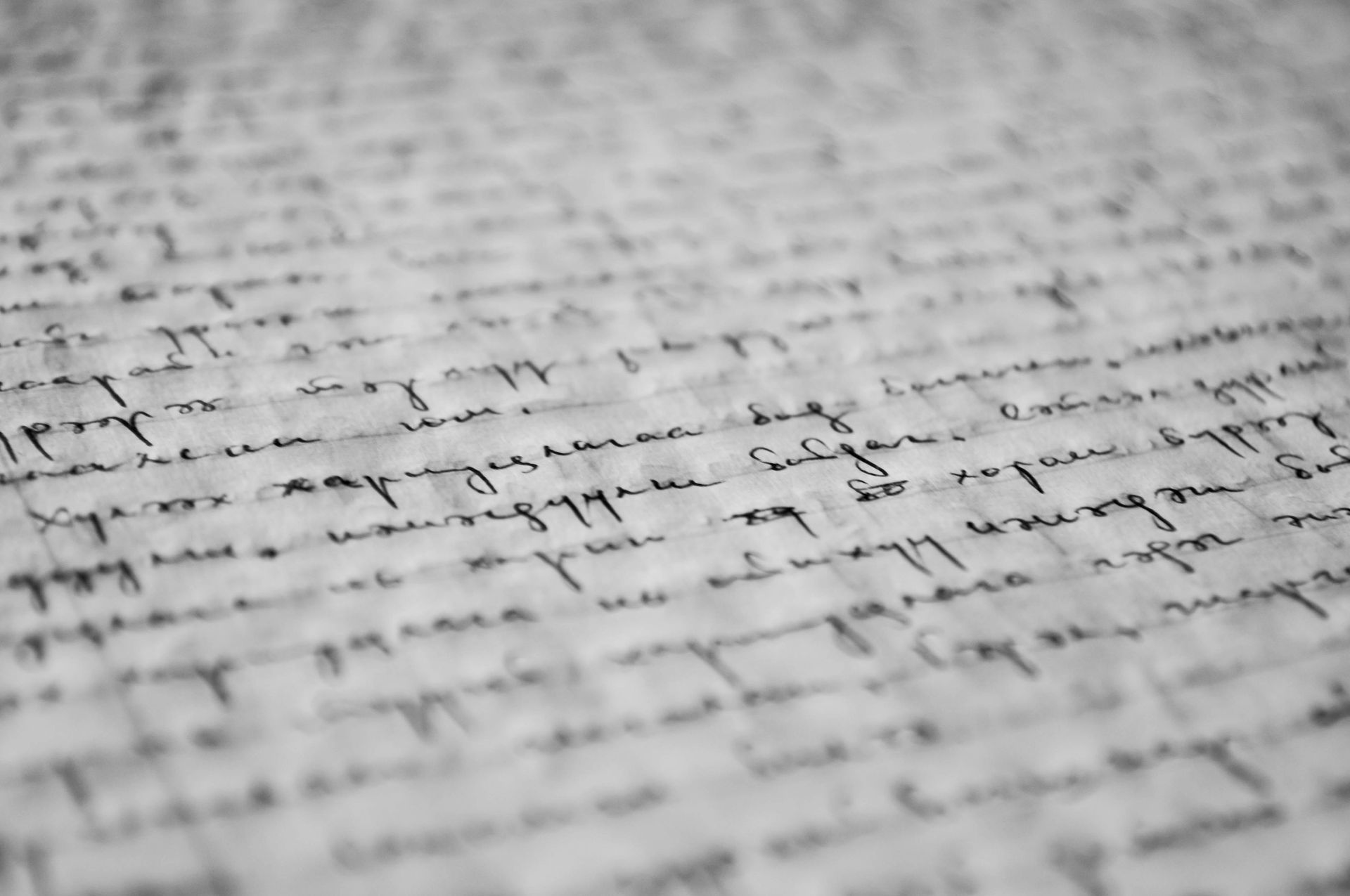Handwriting on a manucript