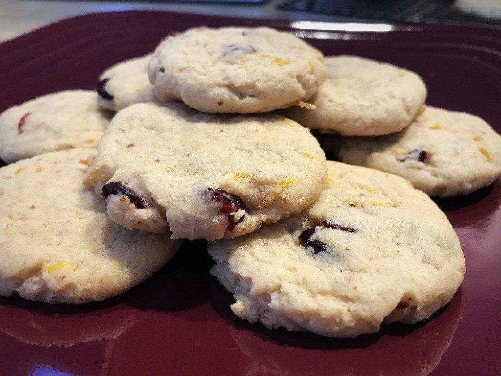 Grapefruit & Cranberry Cookies stack on plate