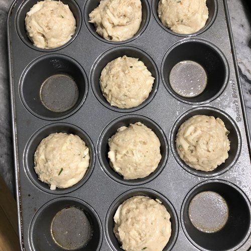 muffin batter in tins