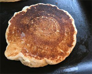 Vegan Lemon Ricotta Pancake on griddle