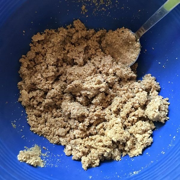 graham cracker crust mixed in bowl