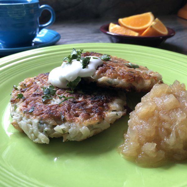 plate with potato pancakes