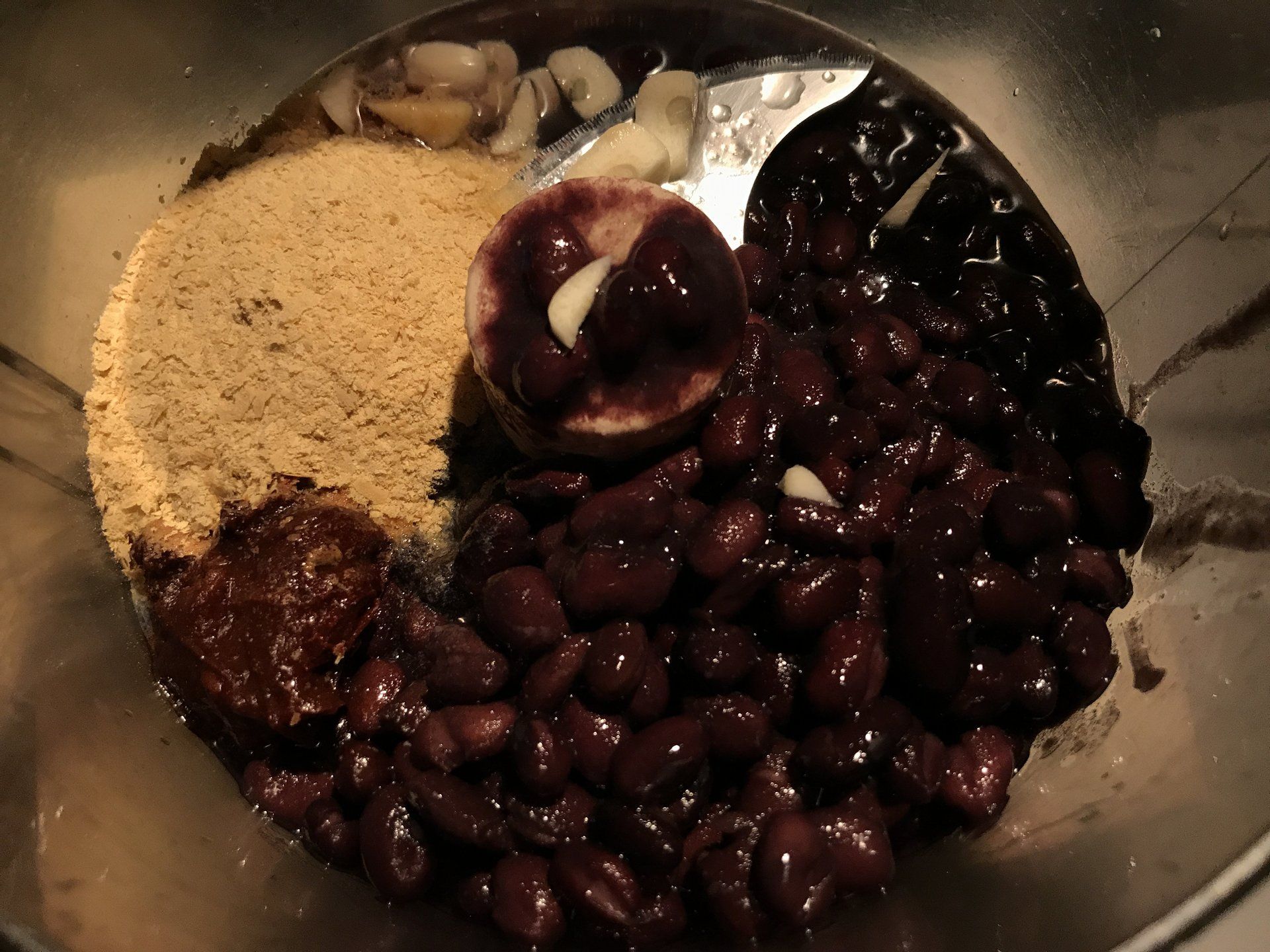 black bean dip ingredients in food processor