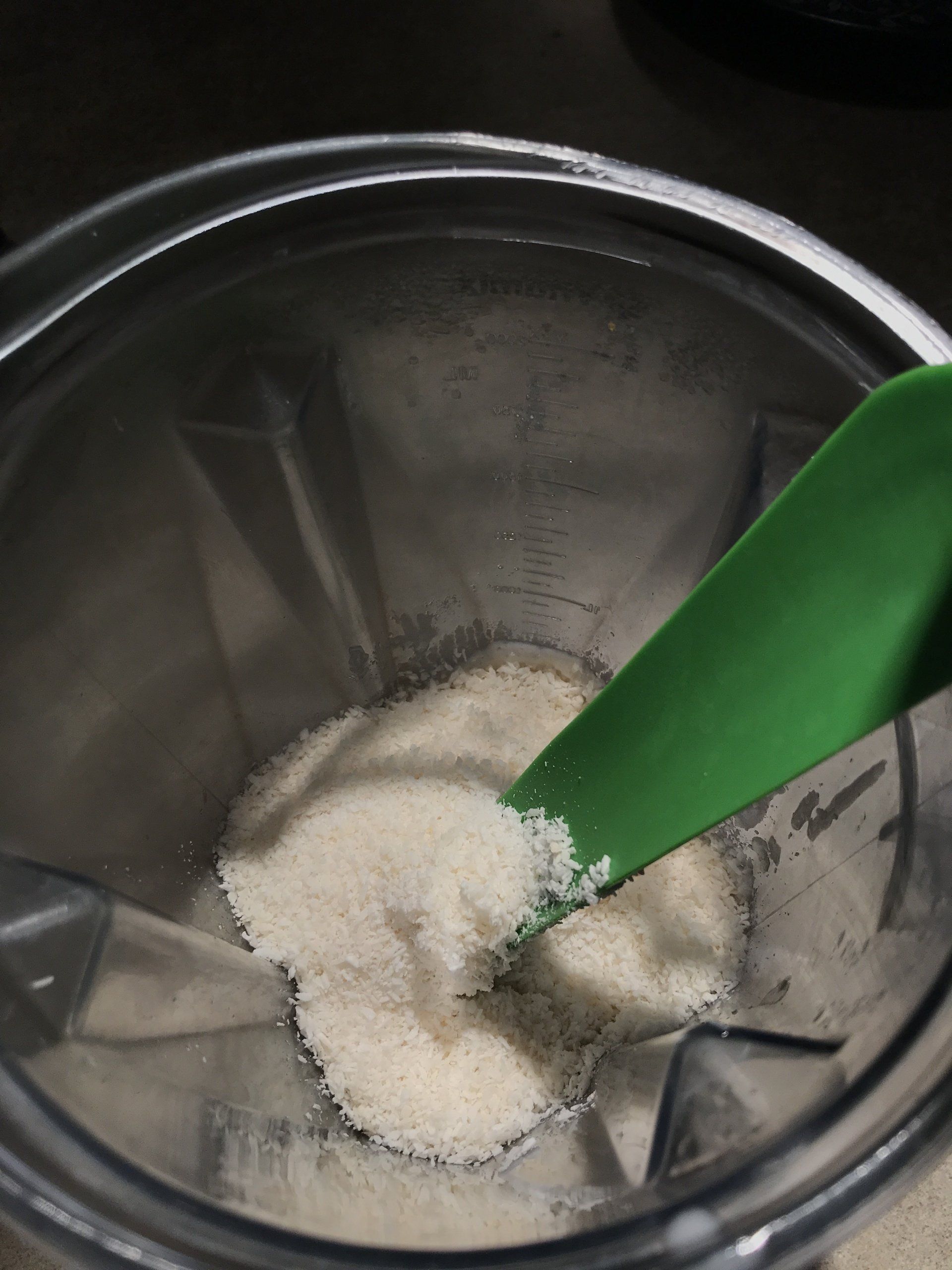 Coconut Cream Pie mixture in blender with coconut