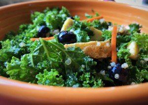 Kale and Quinoa Salad with Candied Walnuts