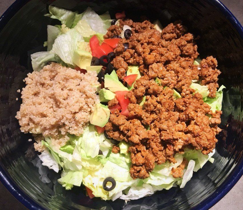 taco salad before being tossed