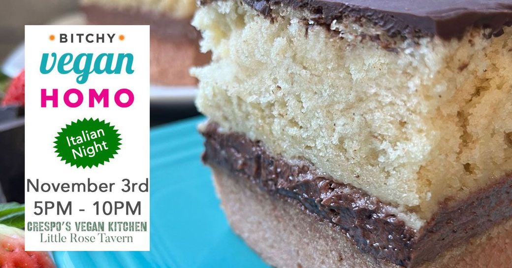 Crespo's vegan Kitchen pop-up November 3rd