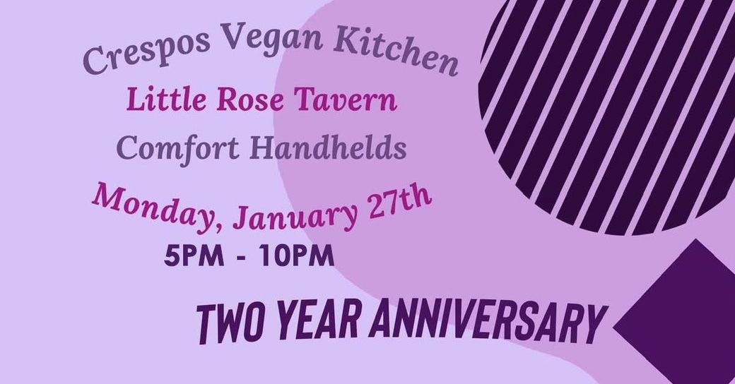 Crespo's Vegan Kitchen January 27th