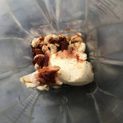 vegan queso ingredients in blender