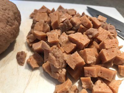 cooked seitan diced