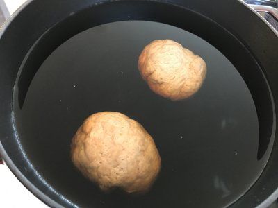 seitan dough in broth