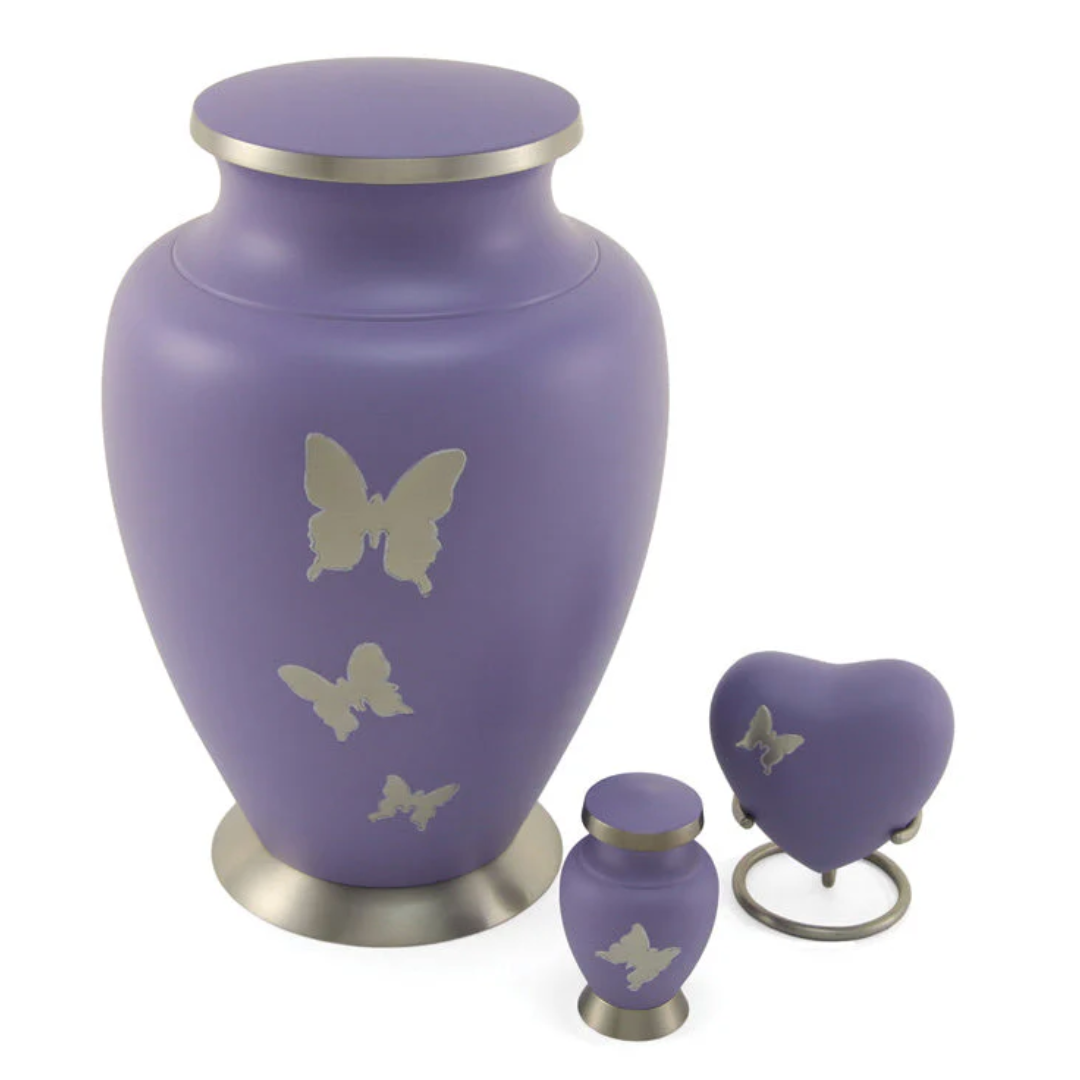 Butterfly Traditional Urn with Keepsakes