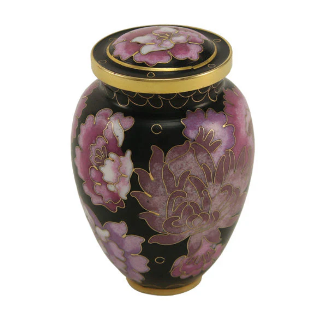 Etienne Cloisonne Floral Blush Cremation Mini Keepsake
