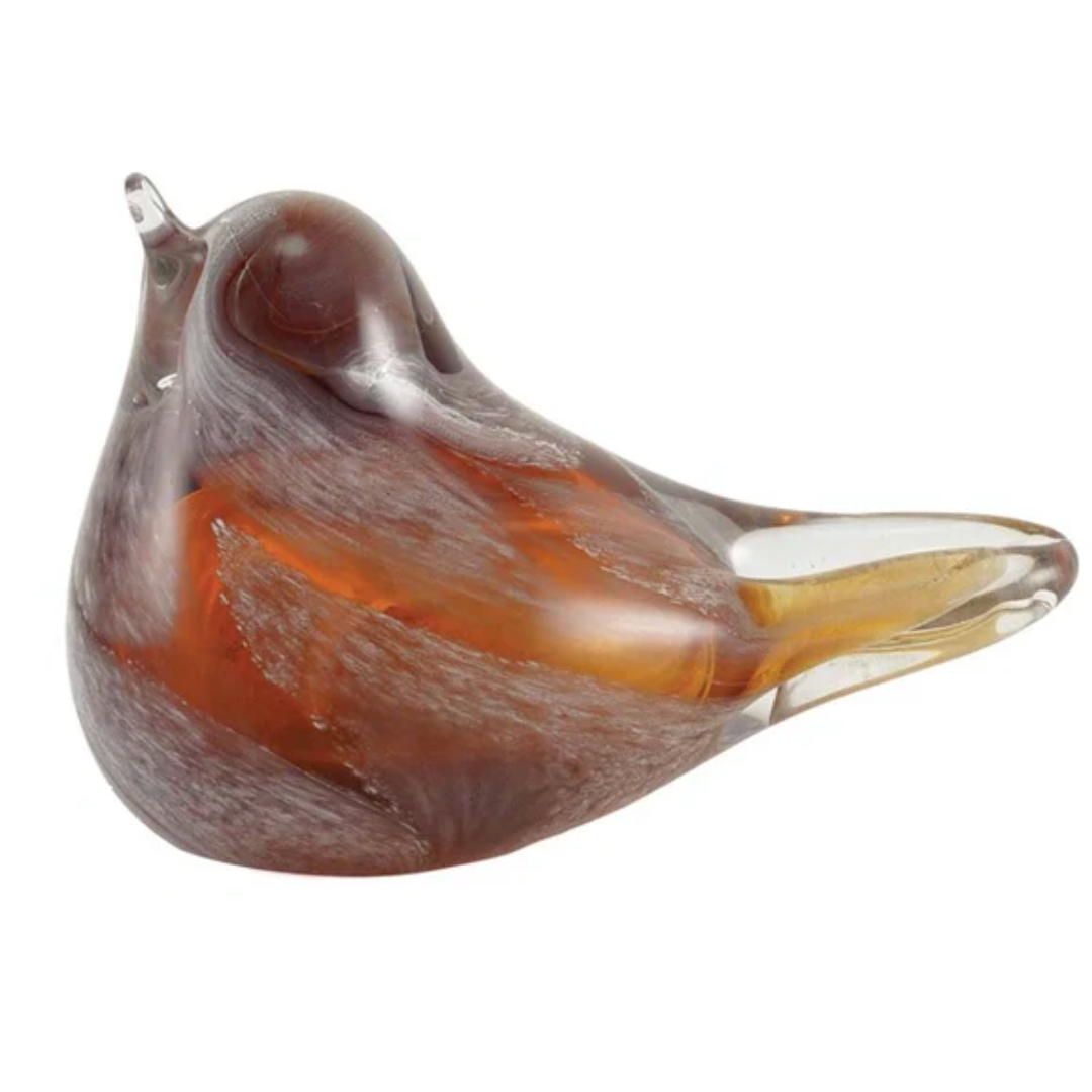 Glass Songbird Amber Cremation Keepsake