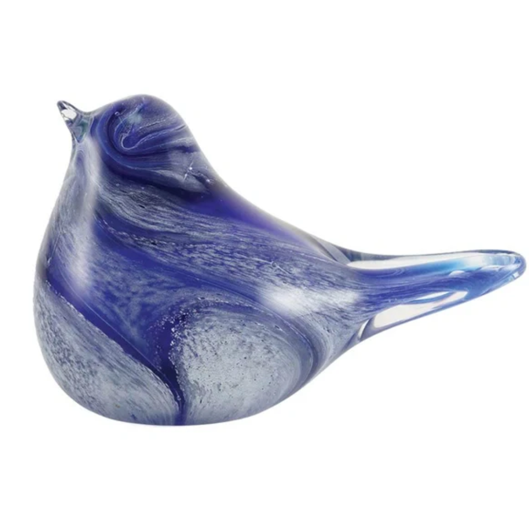 Glass Songbird Azure Cremation Keepsake