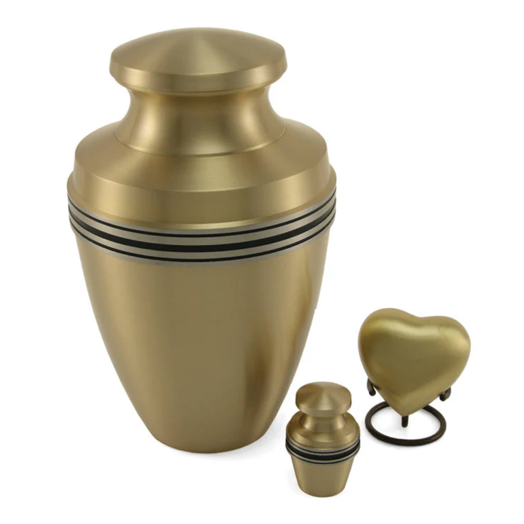 Grecian Bronze Traditional Urn and Keepsakes