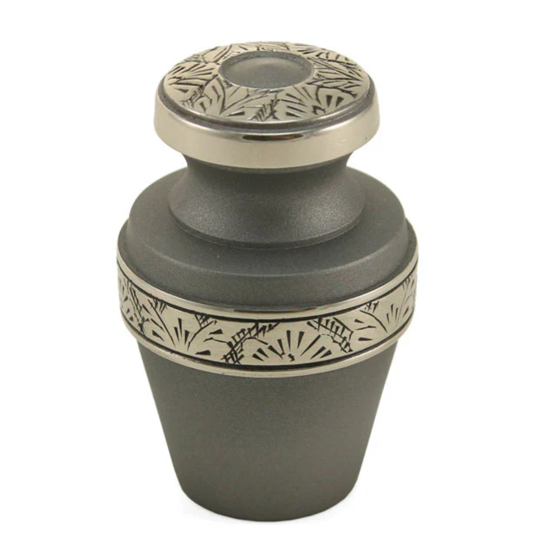 Grecian Rustic Pewter Cremation Keepsake Mini