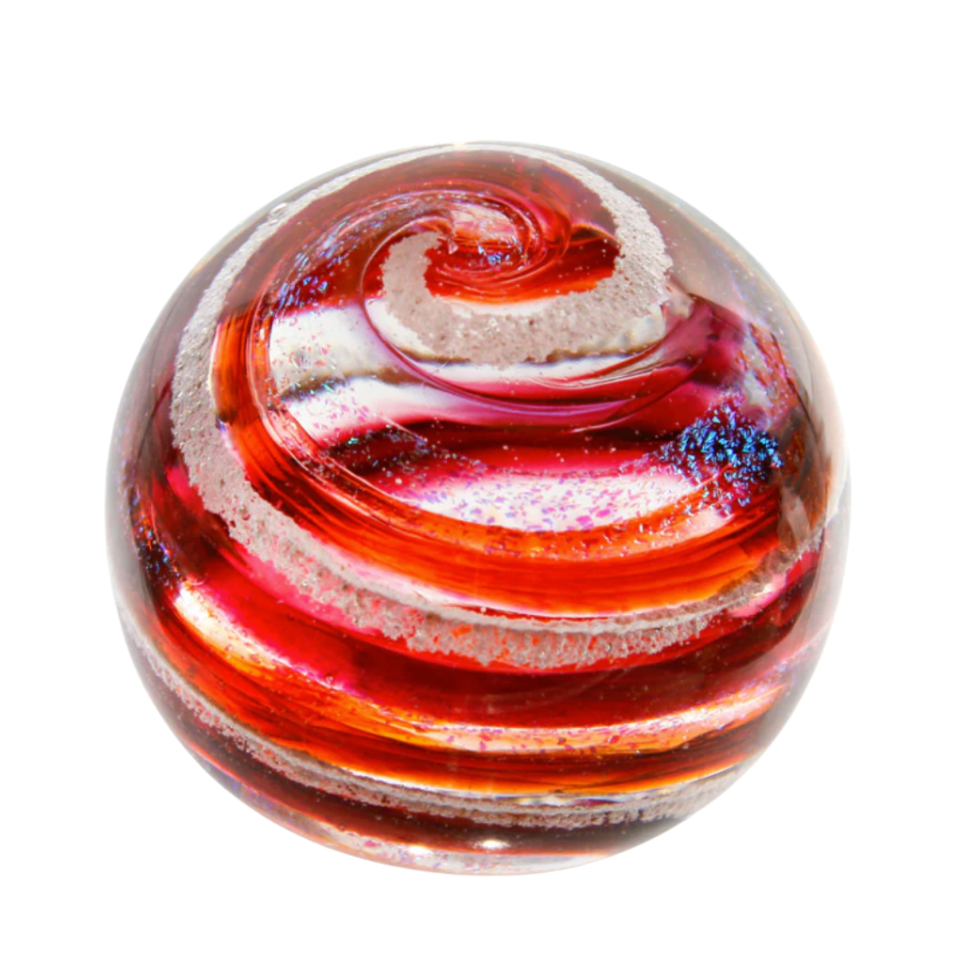 Living Glass Orbs Sunset Orange Cremation Keepsake