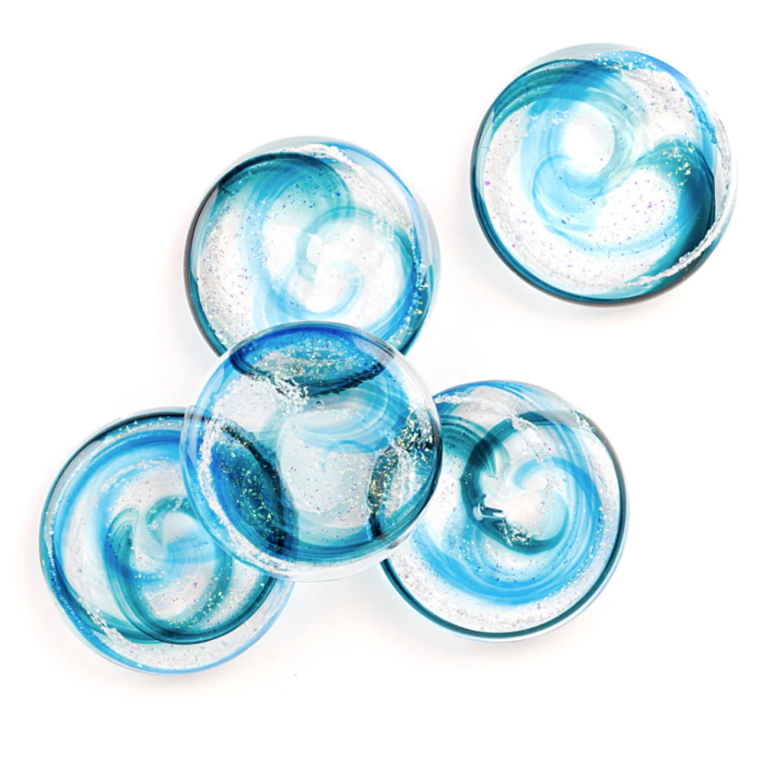 Living Glass Touchstones Ocean Blue Cremation Keepsake