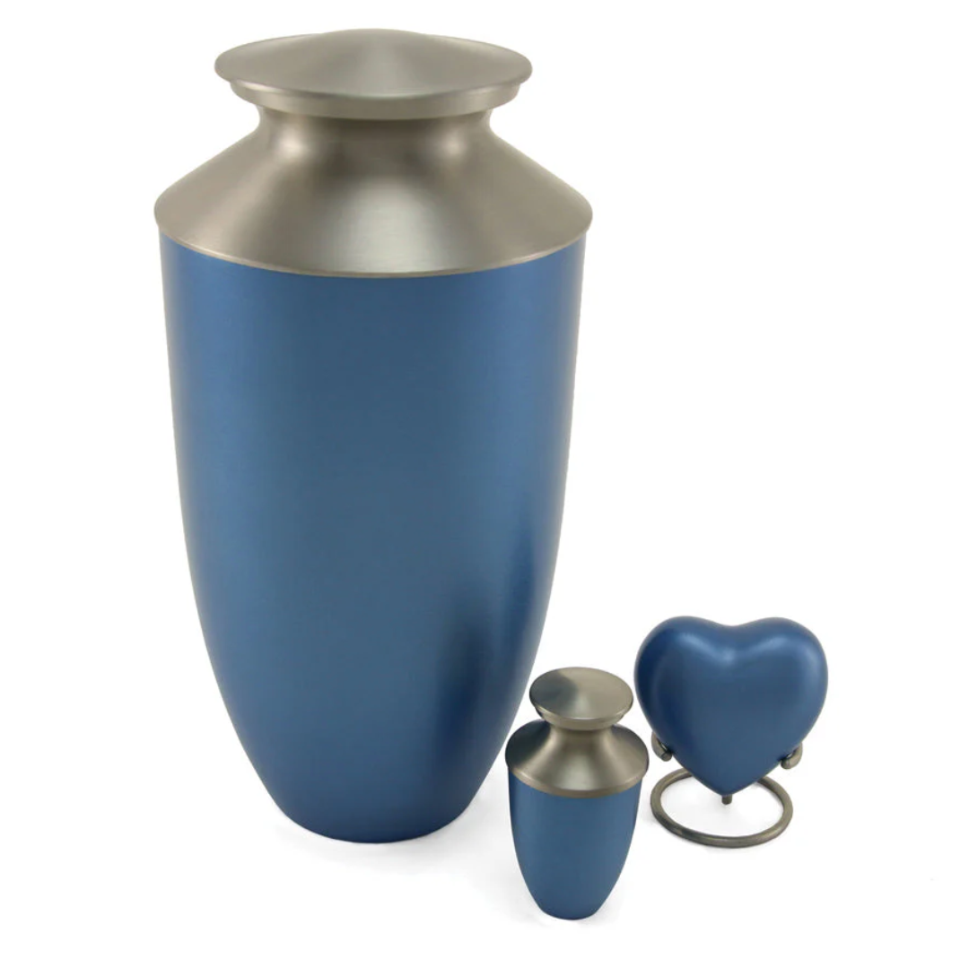 Monterey Blue Traditional Urn and Keepsakes