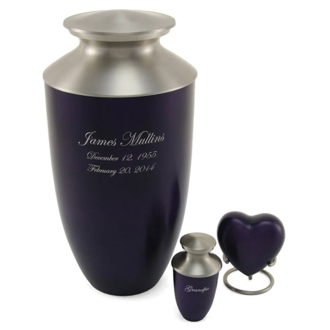 Monterey Purple Traditional Urn and Keepsakes