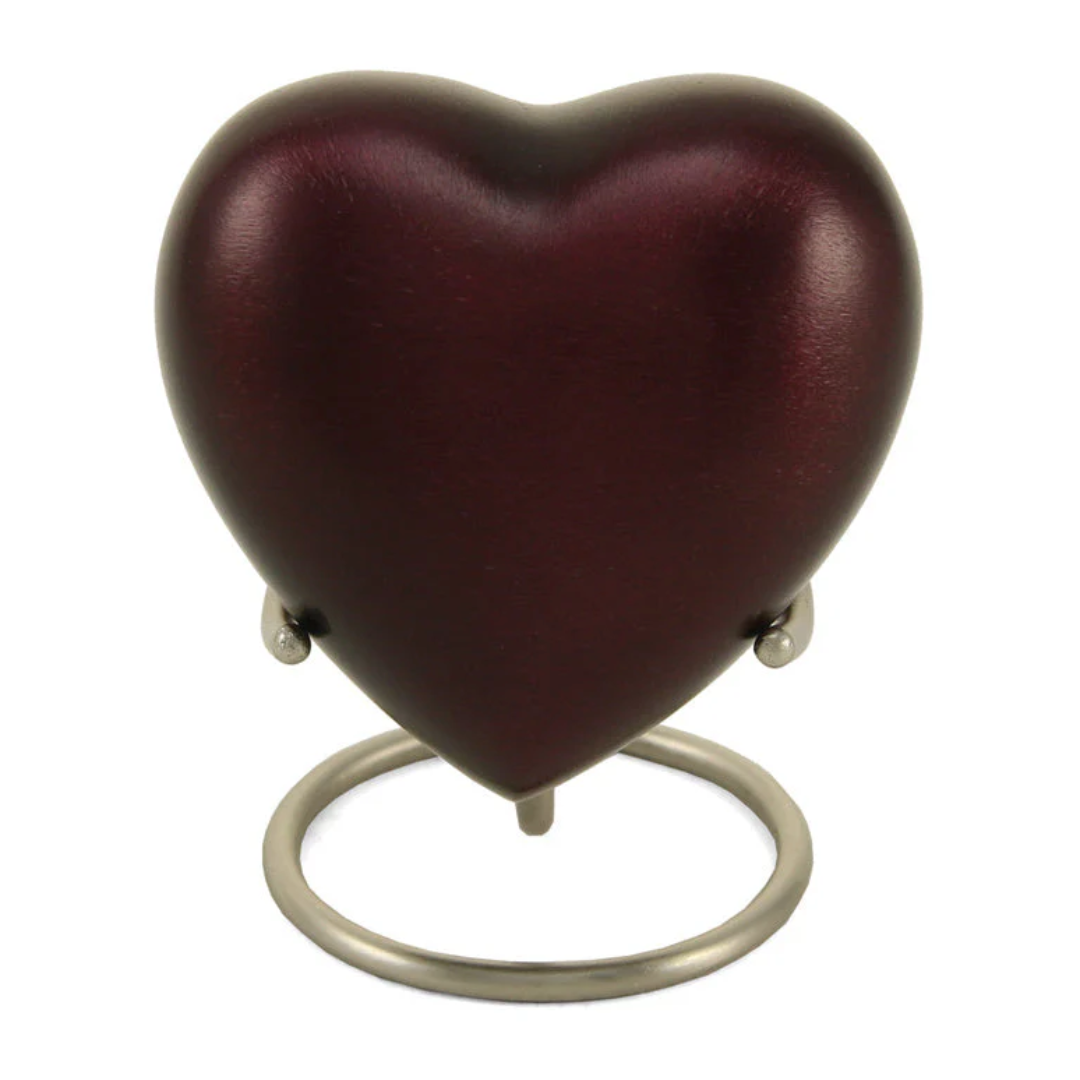 Monterey Ruby Heart Cremation Keepsake