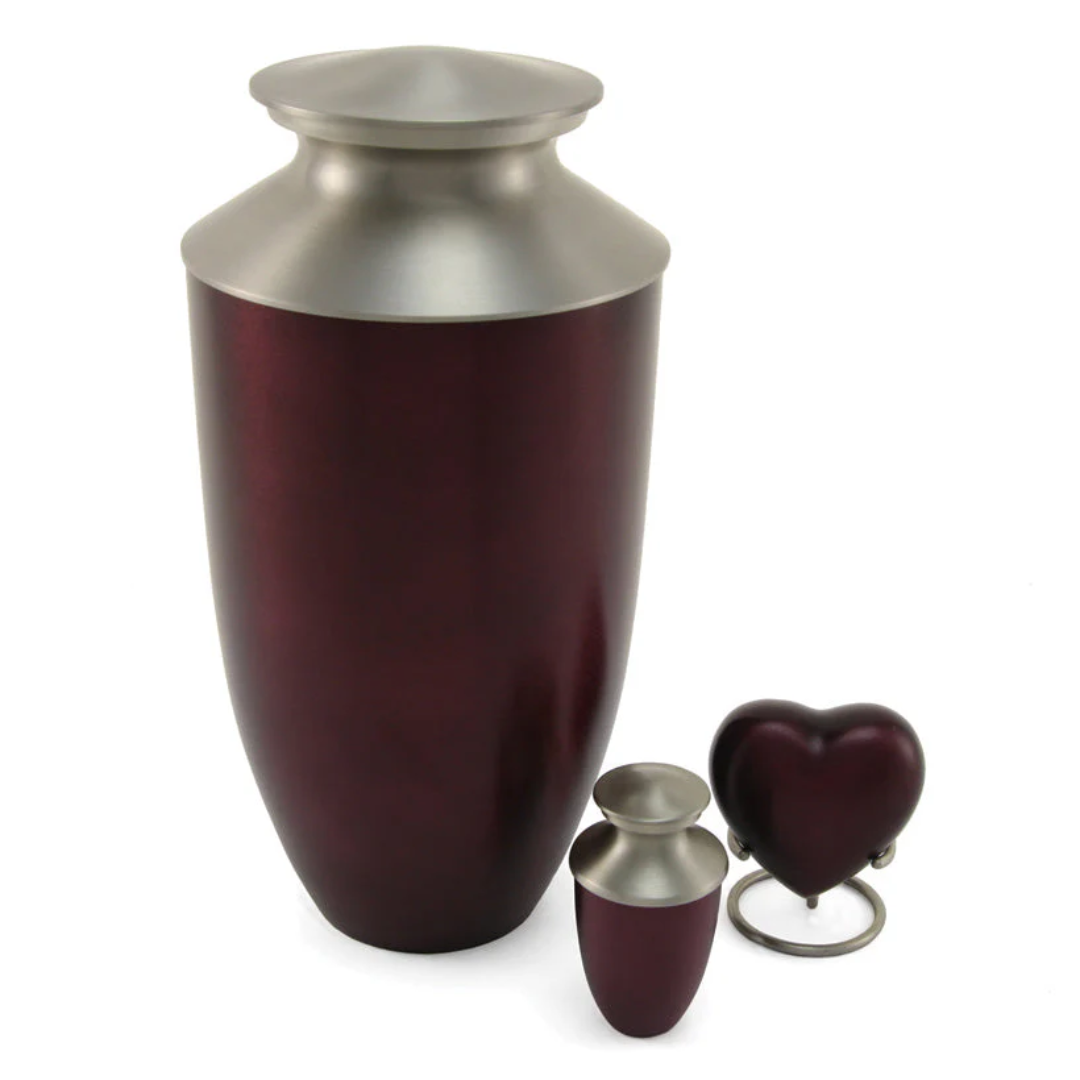 Monterey Ruby Traditional Urn and Keepsakes