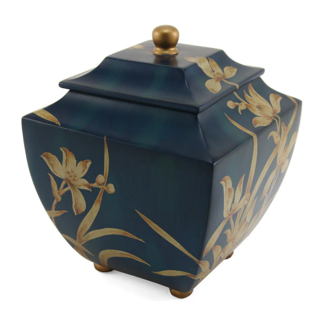 Eastern Floral Orchid Indigo Full Size Urn