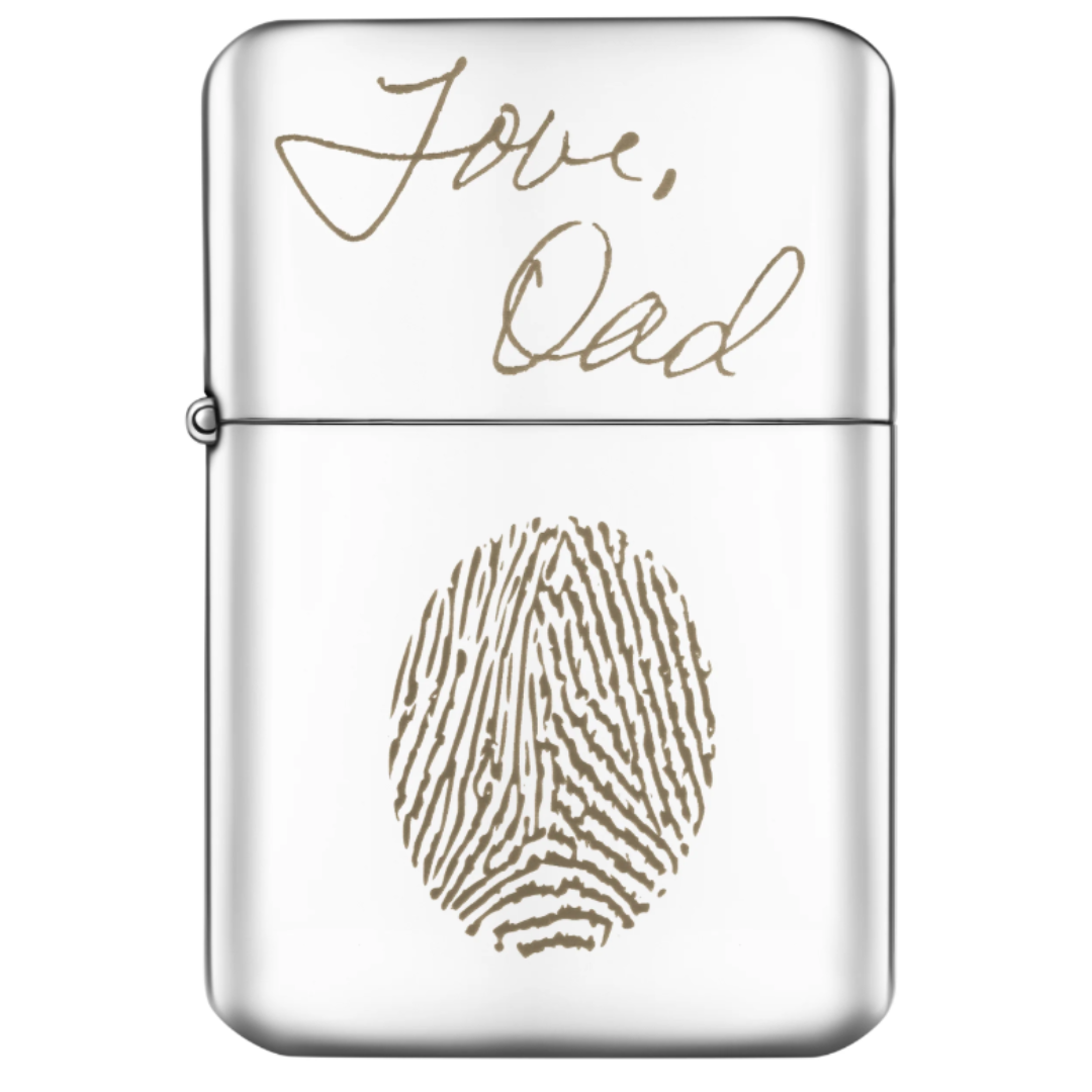 Personalized STAR Silver Lighter Front