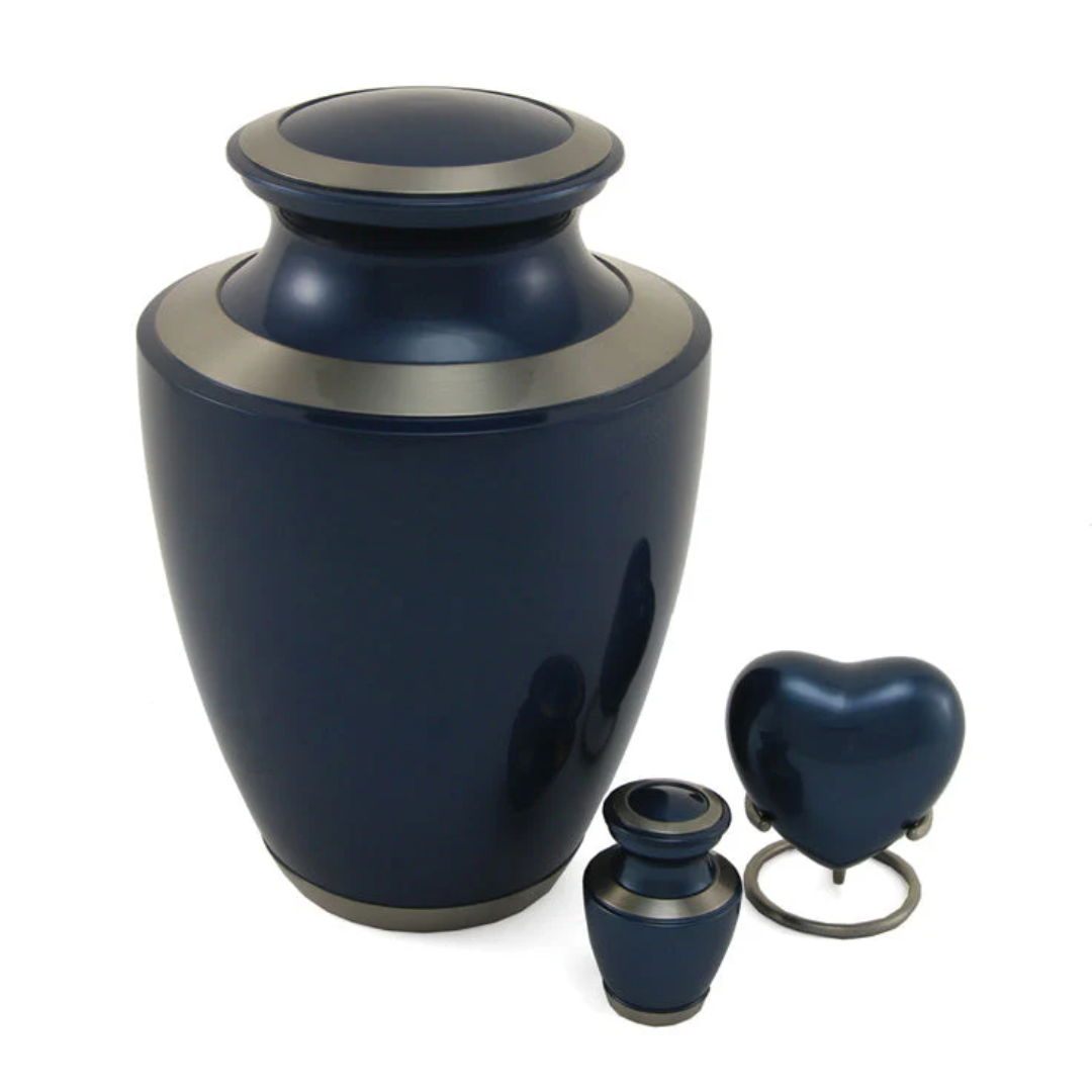 Trinity Moonlight Blue Traditional Urn and Keepsakes