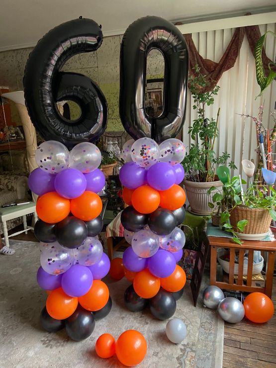 60th Birthday Balloons — Chicagoland, IL — Design on a Dime Co Inc