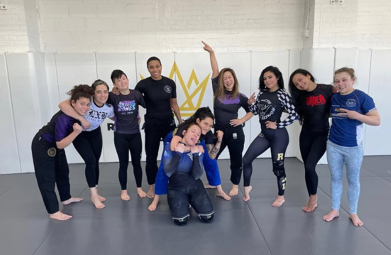 Beginners practicing positional drills at Royal Jiu-Jitsu Queens in Queens, NY, building fitness and self-defense skills