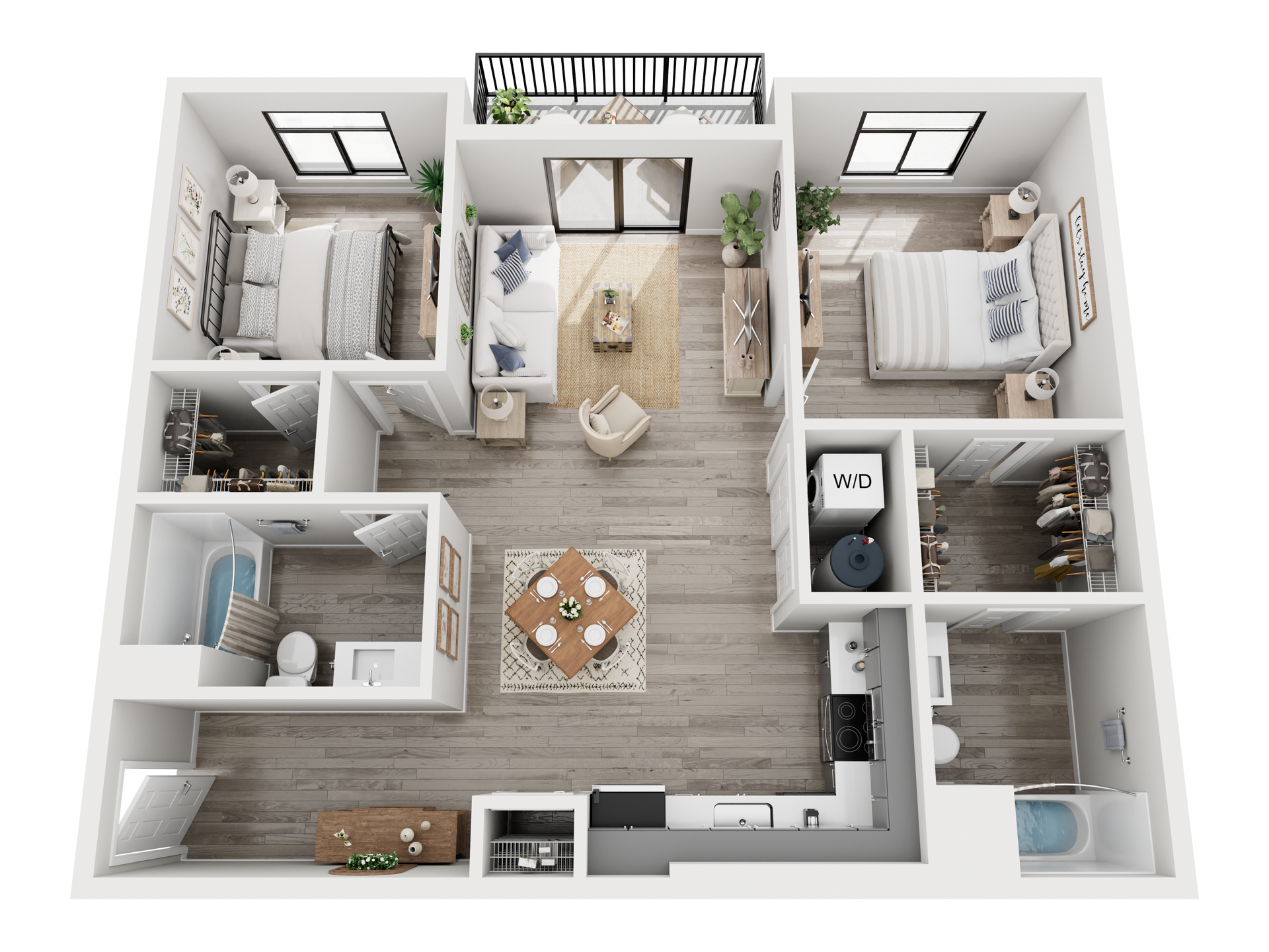 It is a 3d floor plan of a house.