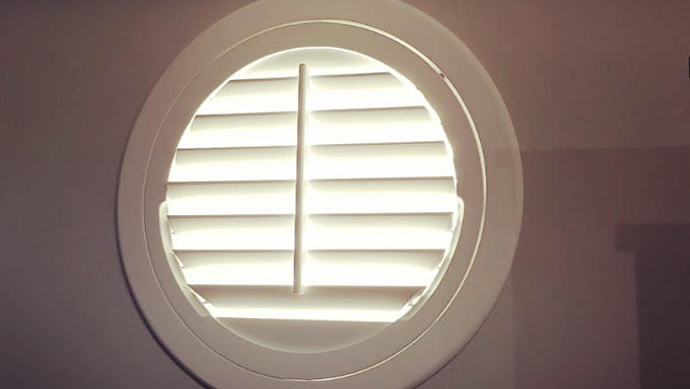 Berkshire shaped plantation shutters