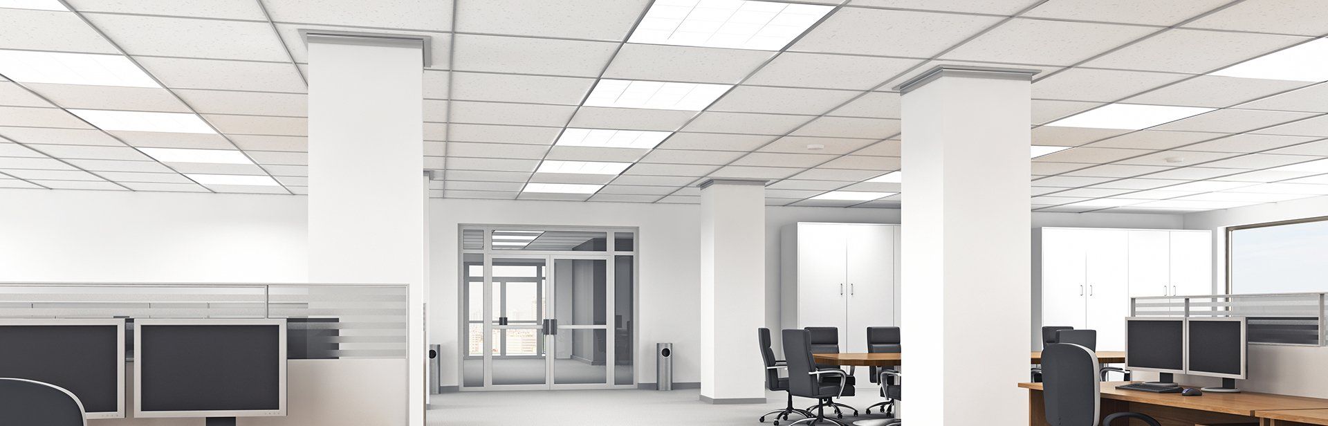 suspended ceiling for a commercial space