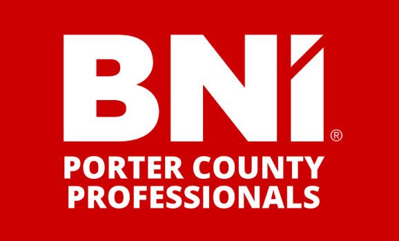 bni porter county professionals logo on a red background