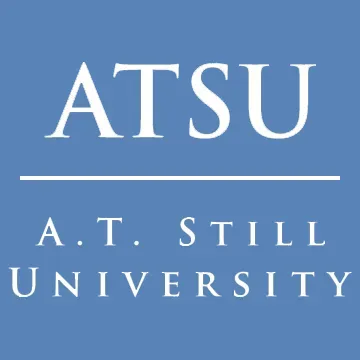 ATSU logo: White text on a blue background,