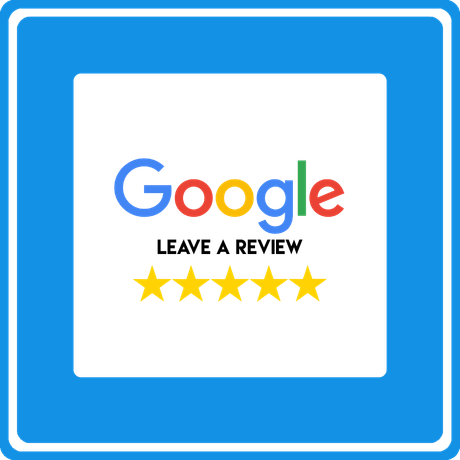 A google logo with five stars on it in a blue square.