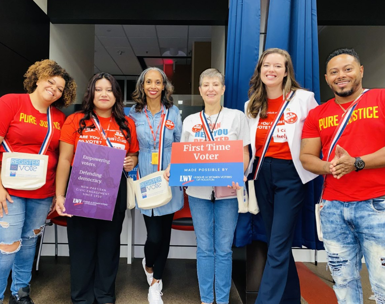 LWVH volunteers LWVH volunteers registering first time voters at Houston events