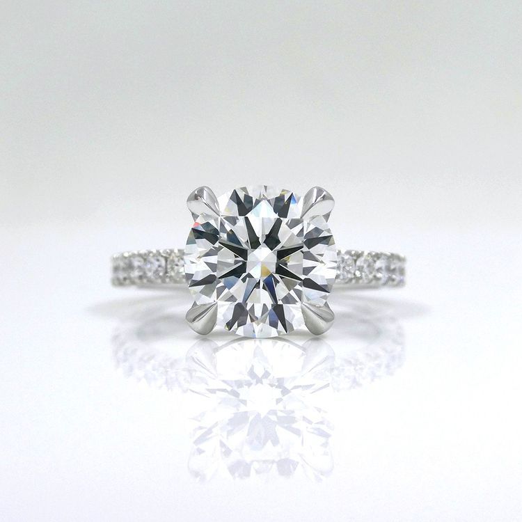 Kimberfire round pave solitaire engagement ring